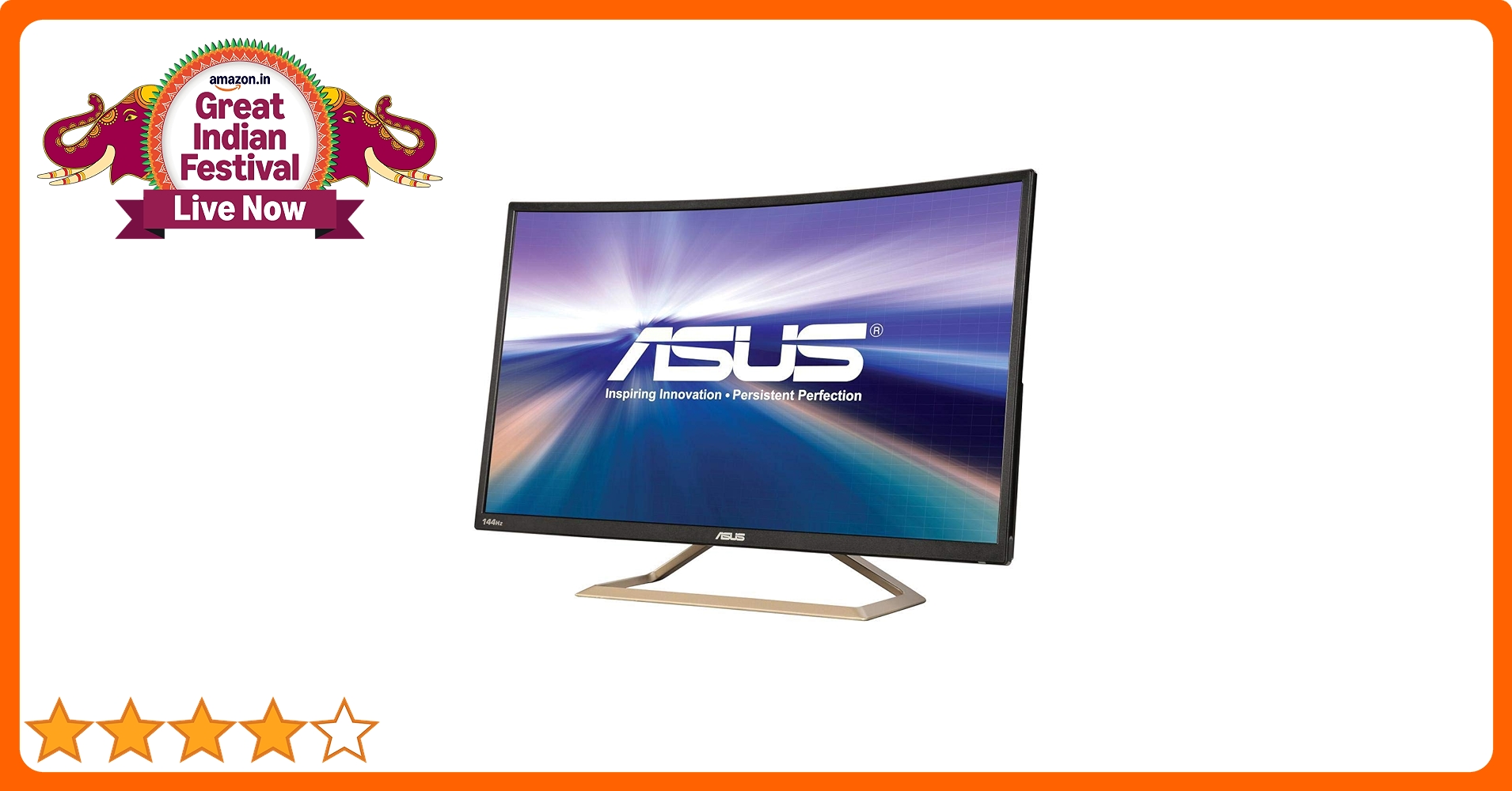 ASUS VA326H ゲーミングモニター 144Hz Asus VA326H 31.5-inch FHD (1920x1080), 144Hz, Curved Gaming